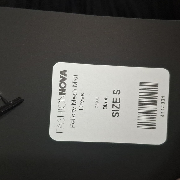 Fashion Nova/ Felicity Mesh Black Midi Dress- W Sz Small - Picture 7 of 9